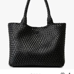 Black Woven Tote Bag